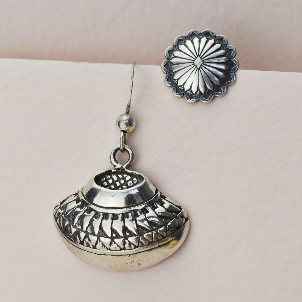Sunflower earrings boho, asymmetrical mismatched earrings